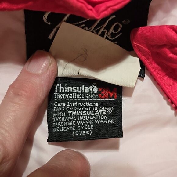 VTG Roffe Puffer Ski Jacket SzM Bomber Retro 80s Neon Pink Glam Tech Union USA - Picture 5 of 16